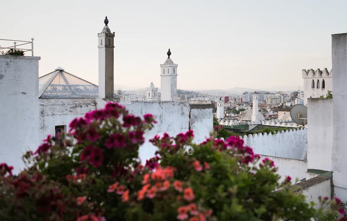 Rooftop View towards Kasbah, Tangier, Morocco.
