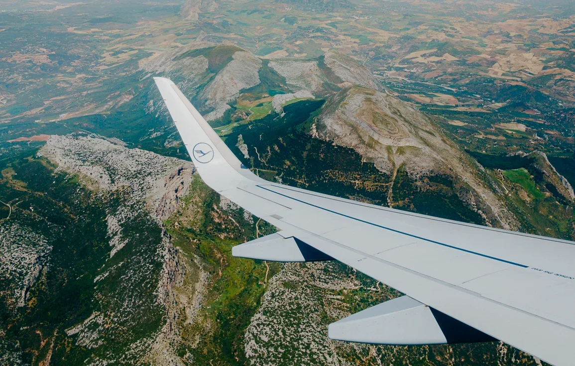 Aerial Photography of Approach to Málaga Airport, AGP, Spain.