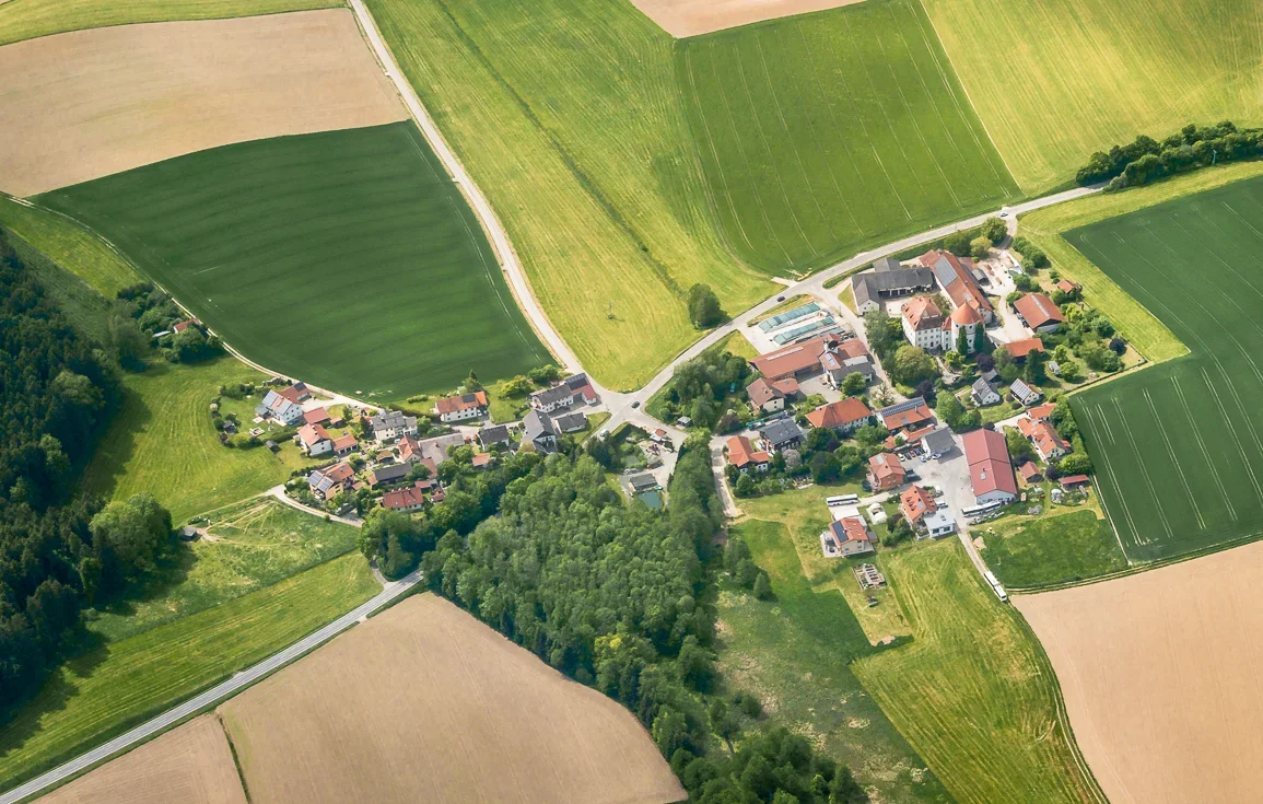 Aerial Photography of Kalling, Dorfen, Germany.