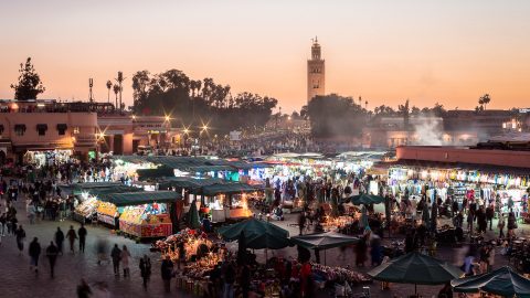 Jemaa el-Fnaa from Cafe de France, Marrakesh, Morocco